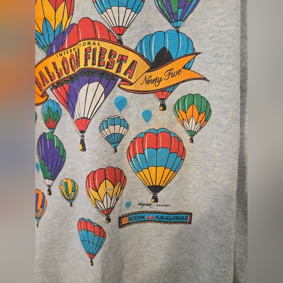 Vintage International Hot Air Balloon Fiesta Sweatshirt 95 Mens Large USA Kodak - Picture 6 of 9